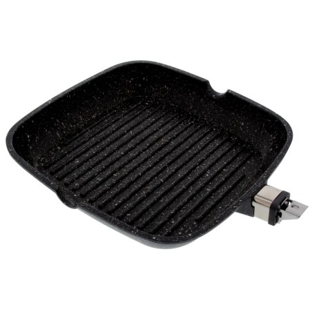 ESTIA POELE GRILL 24 X 24 cm FAÇON PIERRE SANS MANCHE A SUSPENDRE