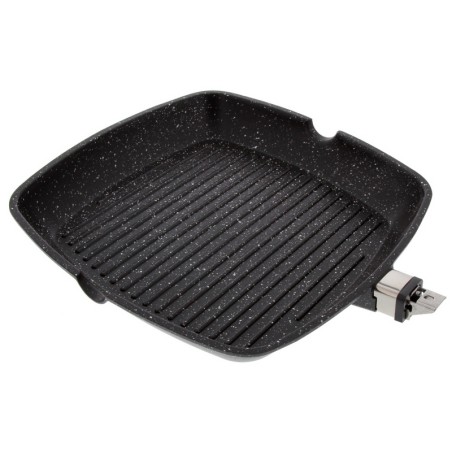 ESTIA POELE GRILL 28 X 28 cm FAÇON PIERRE SANS MANCHE A SUSPENDRE