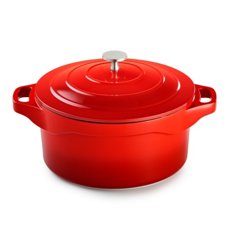 MAGMA - COCOTTE RONDE 24 CM FONTE D'ALUMINIUM AVEC COUVERCLE ALU BOITE COULEUR