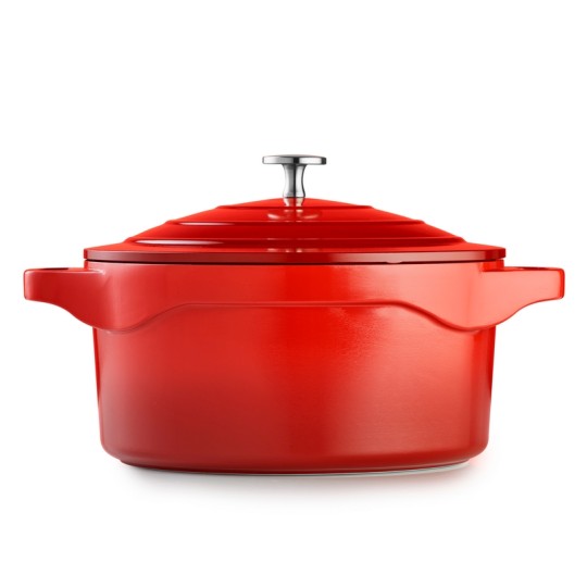 MAGMA - COCOTTE RONDE 24 CM FONTE D'ALUMINIUM AVEC COUVERCLE ALU BOITE COULEUR