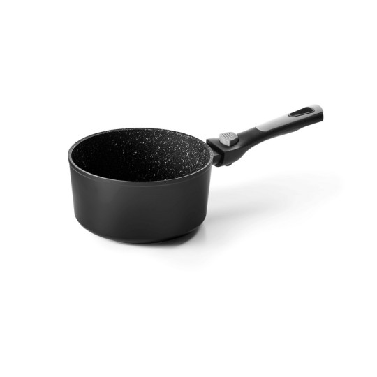 PIERRA SET 2 CASSEROLES 18/20 cm INTERIEUR FAÇON PIERRE EXTERIEUR NOIR