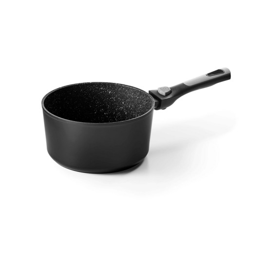 PIERRA SET 2 CASSEROLES 18/20 cm INTERIEUR FAÇON PIERRE EXTERIEUR NOIR