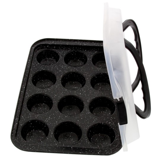 MOULE 12 MUFFINS AVEC COUVERCLE 36.5 x 24.5 x 4.5 cm