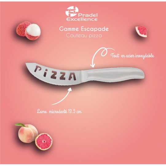 ESCAPADE - COUTEAU PIZZA TOUT INOX SUR CARTE