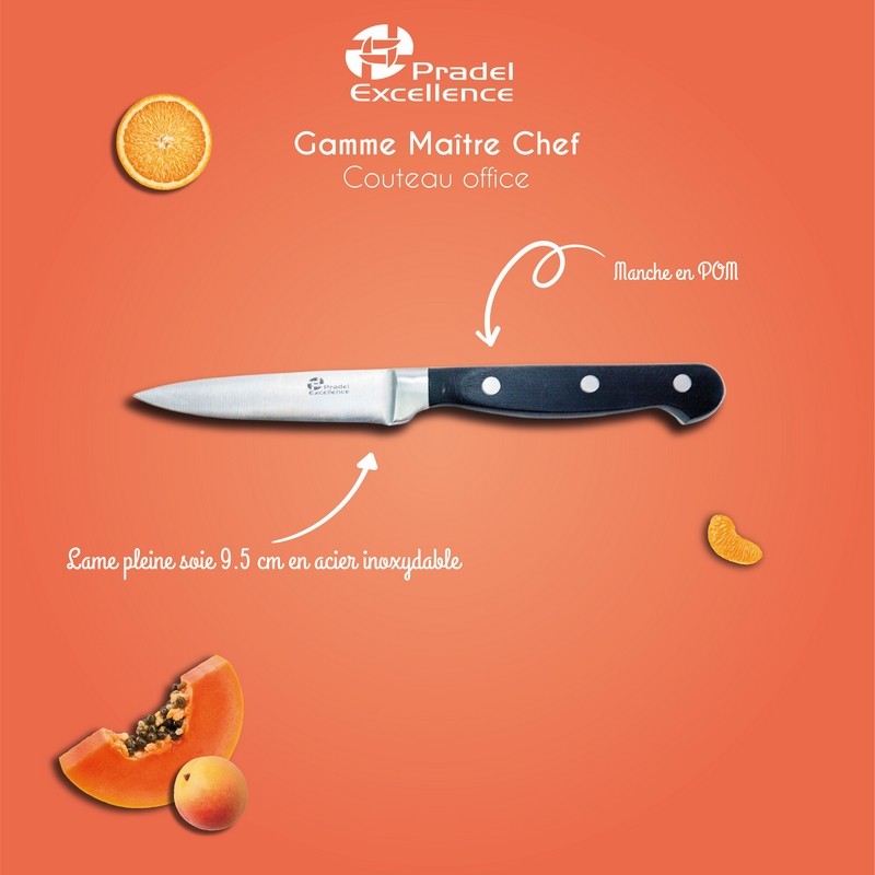 MAITRE CHEF - COUTEAU OFFICE 9.5 CM SUR CARTE