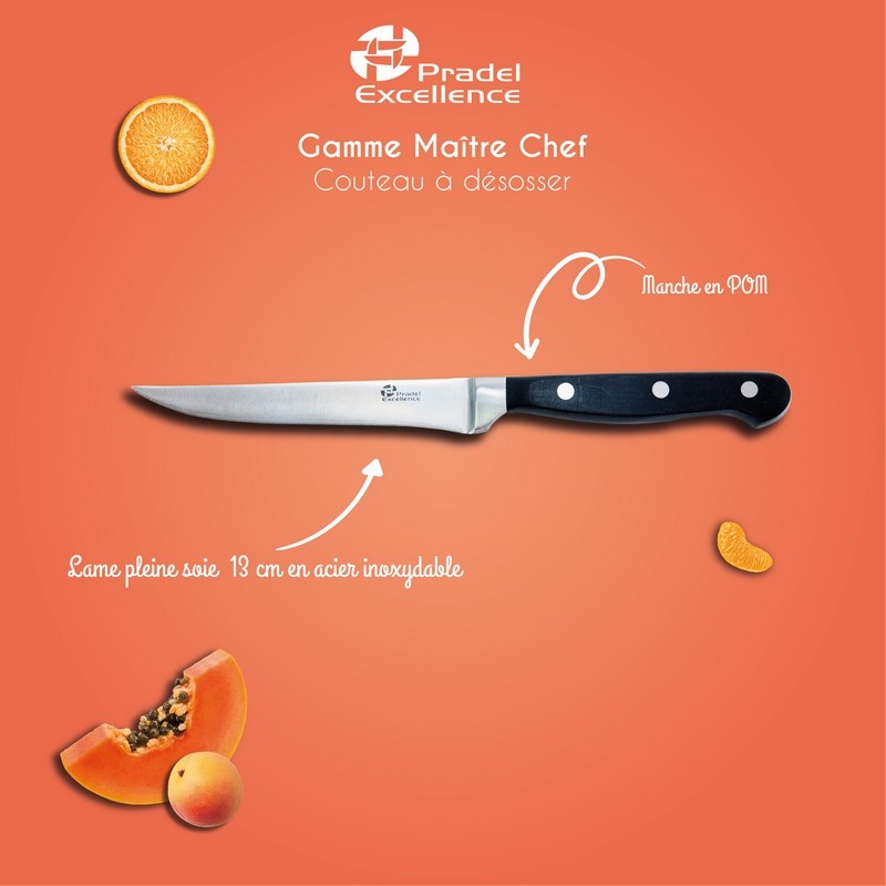 MAITRE CHEF - COUTEAU A DESOSSER 13 CM SUR CARTE