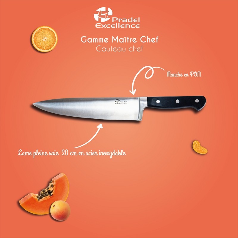 MAITRE CHEF - COUTEAU CHEF 20 CM SUR CARTE