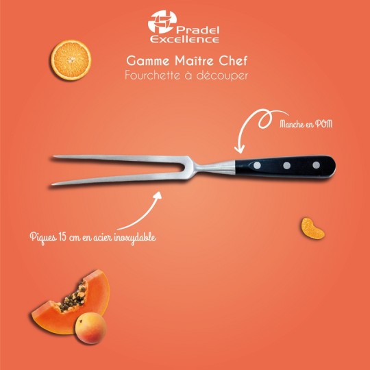 MAITRE CHEF - FOURCHETTE A DECOUPER 15 CM SUR CARTE