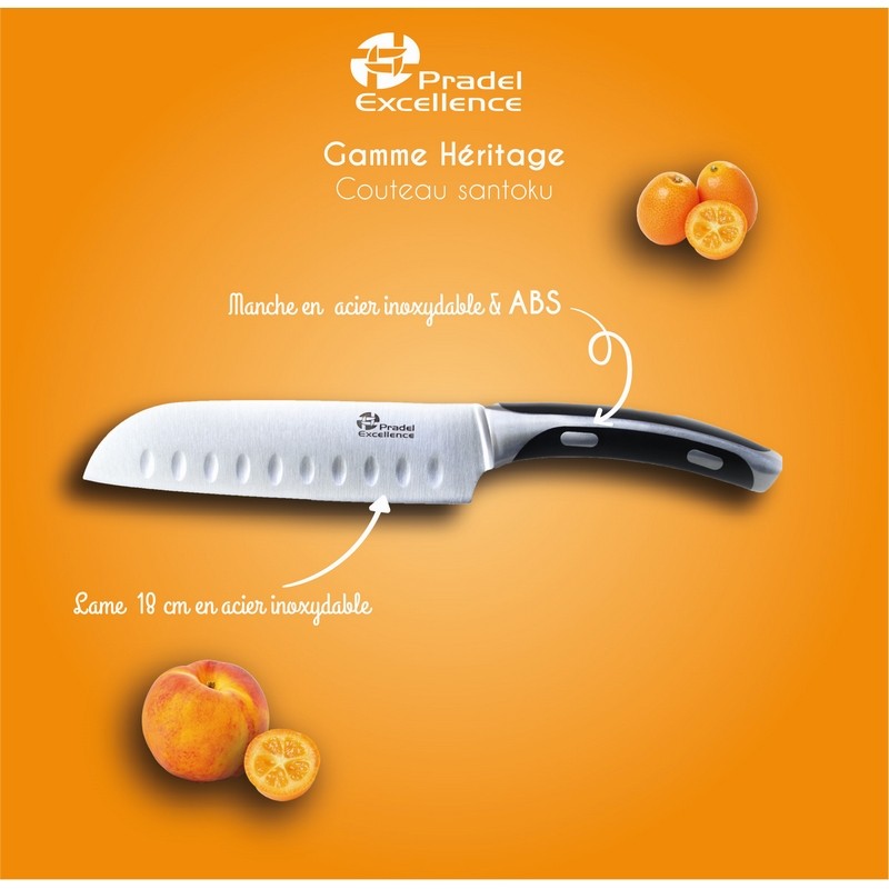 HERITAGE - COUTEAU SANTOKU 18 CM SUR CARTE