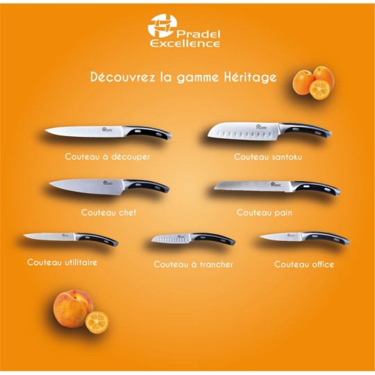 HERITAGE - COUTEAU SANTOKU 18 CM SUR CARTE