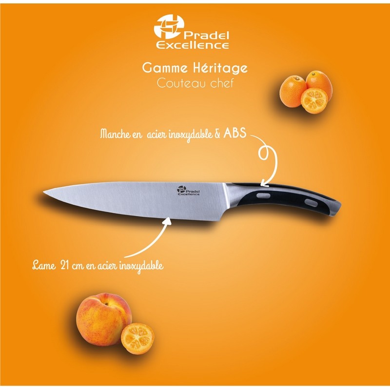 HERITAGE - COUTEAU CHEF 21 CM SUR CARTE