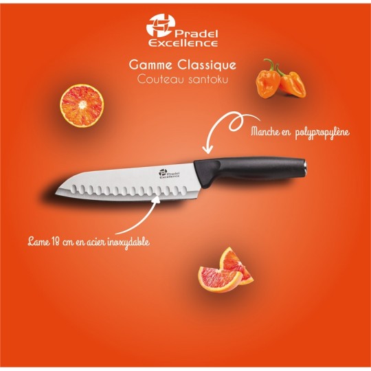 CLASSIQUE - COUTEAU SANTOKU 18 CM SUR CARTE