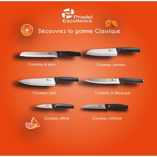 CLASSIQUE - COUTEAU SANTOKU 18 CM SUR CARTE