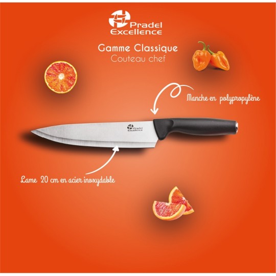 CLASSIQUE - COUTEAU CHEF 20 CM SUR CARTE