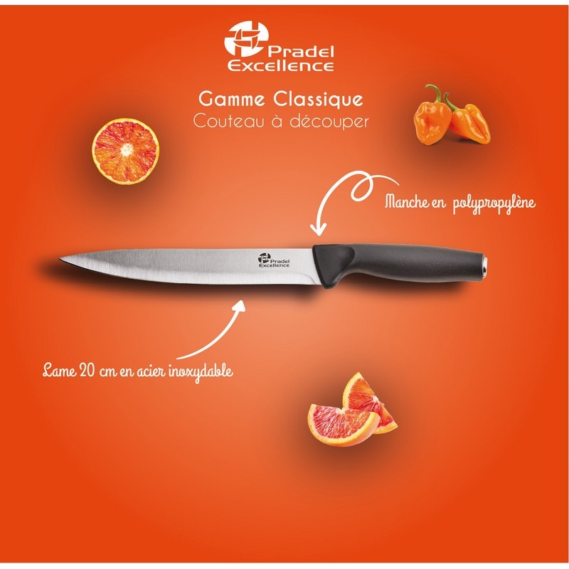 CLASSIQUE - COUTEAU A DECOUPER 20 CM SUR CARTE