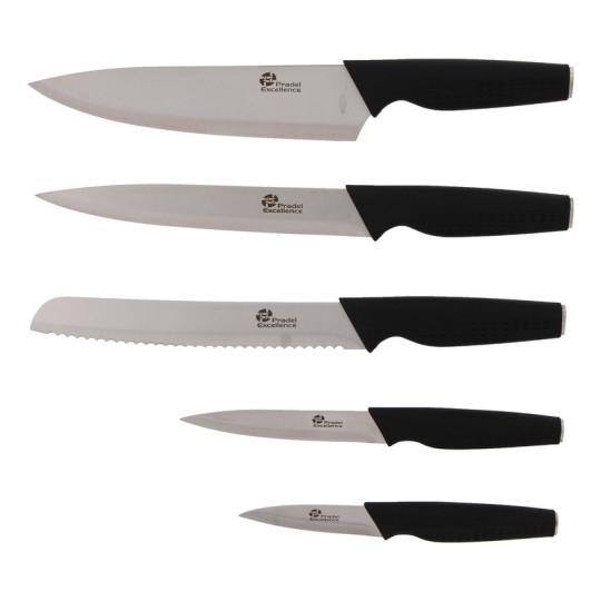 ESSENTIELS - SET 5 COUTEAUX DE CUISINE MANCHE SOFT PP NOIR BOITE COULEUR