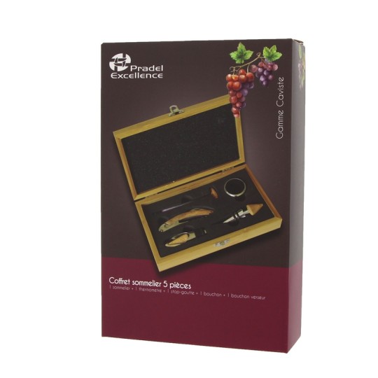 COFFRET SOMMELIER BAMBOU 5 PIECES