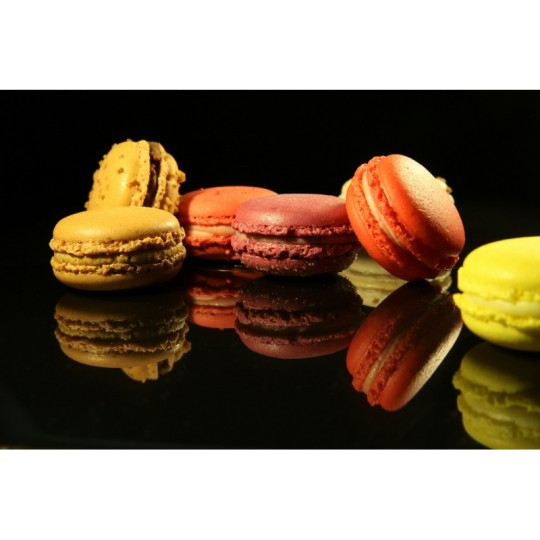 20X30 CM - MACARONS - PLANCHE VERRE TREMPE BOITE COULEUR