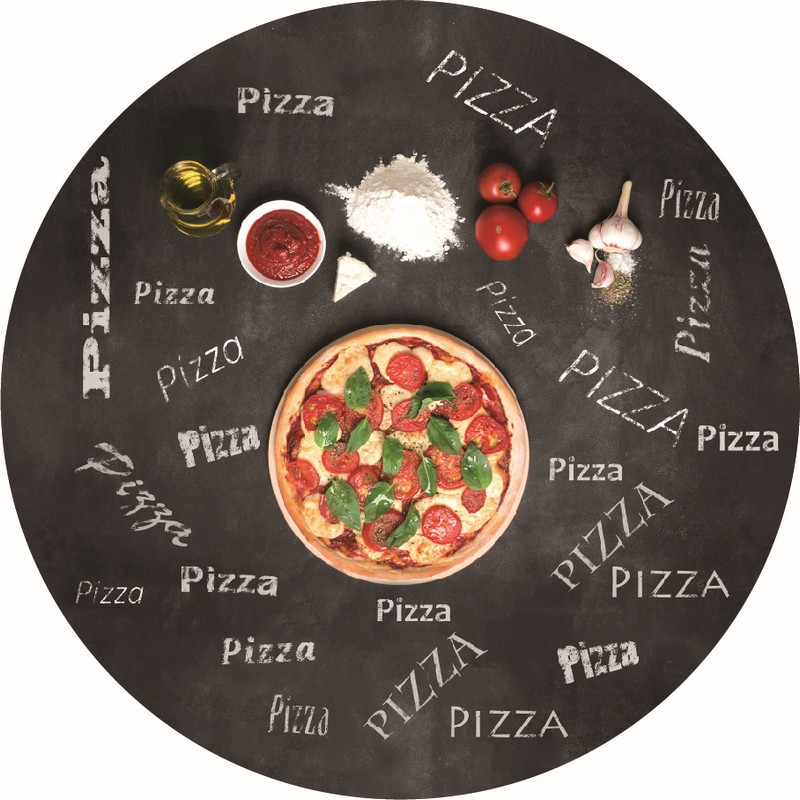 PLANCHE EN VERRE TREMPE - RONDE DIAMETRE 35CM - PIZZA - BOITE COULEUR