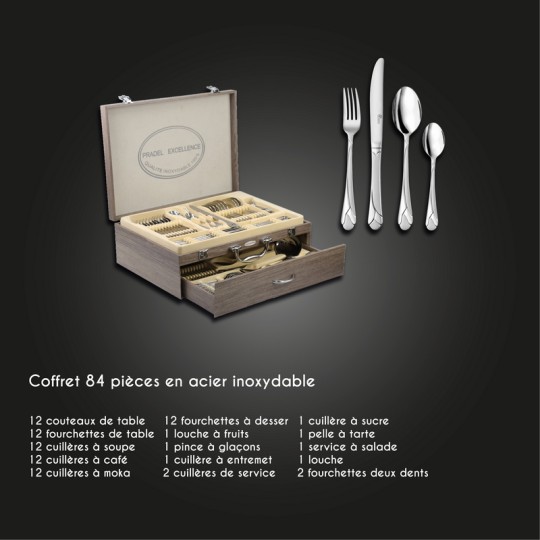 MENAGERE AMBIANCE 84 PIECES EN COFFRET