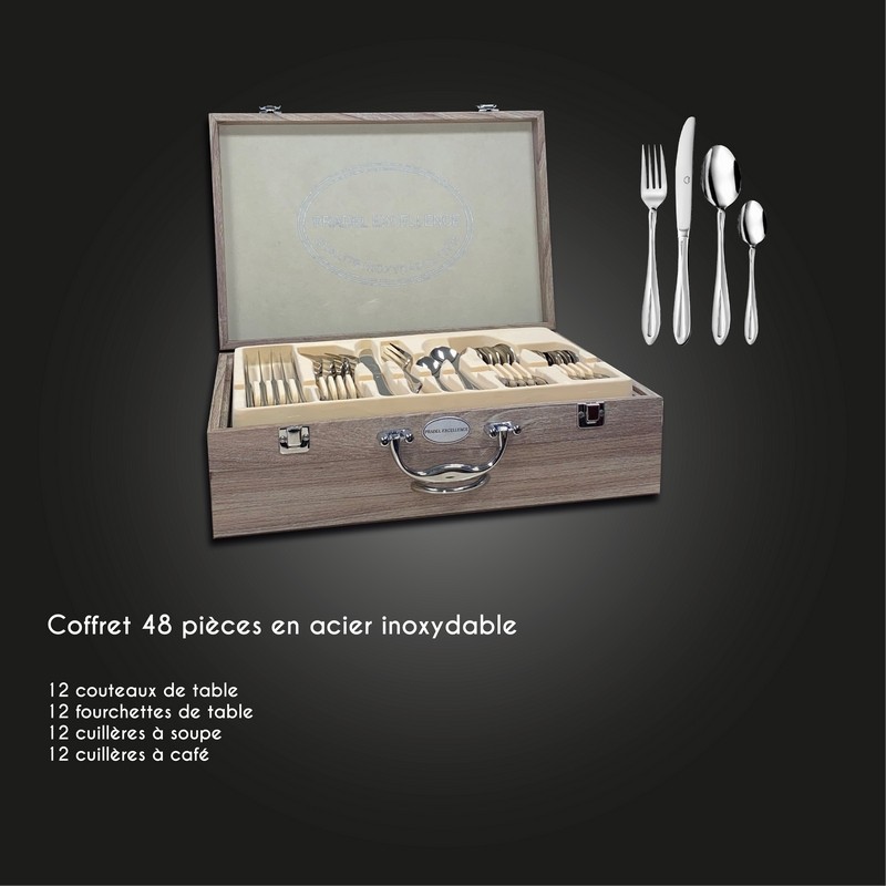 MENAGERE MIROIR 48 PIECES DANS COFFRET