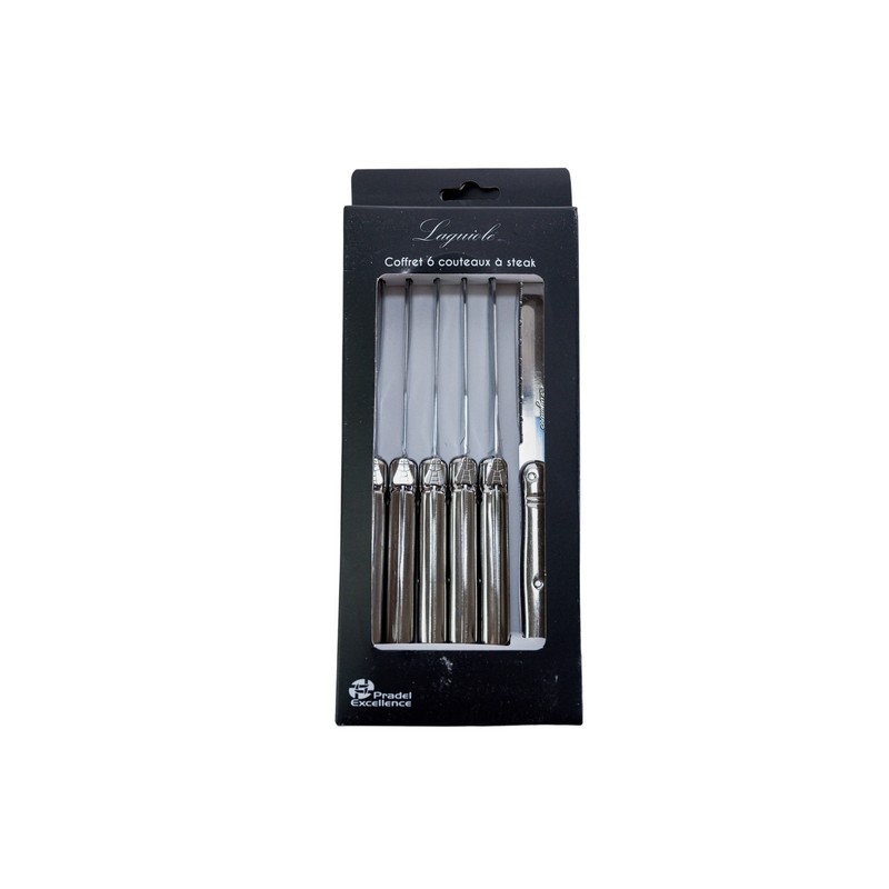 LES ARGENTES - SET DE 6 COUTEAUX INOX BOITE COULEUR