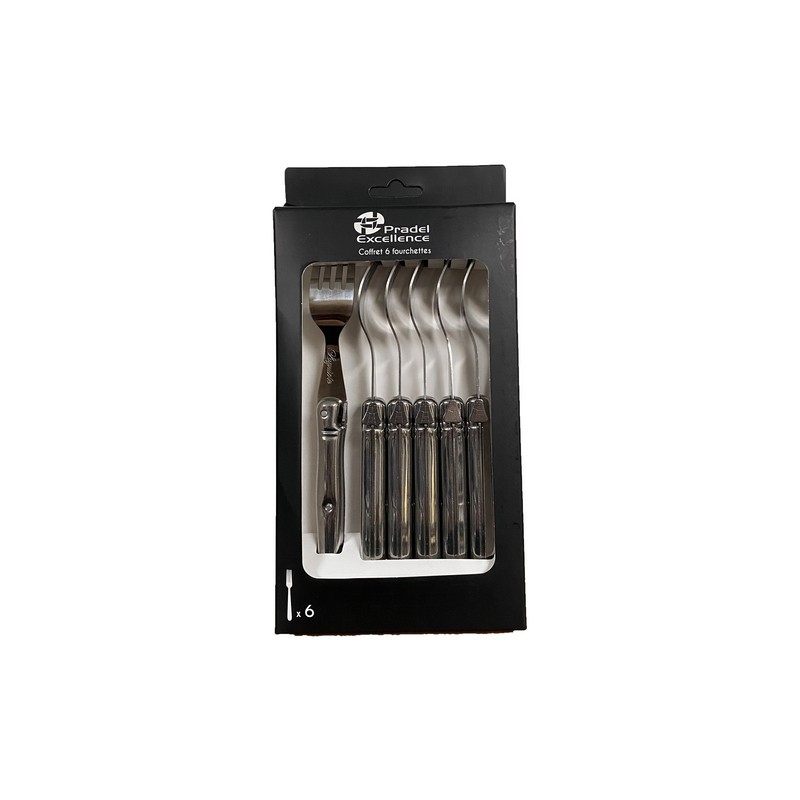 LES ARGENTES - SET DE 6 FOURCHETTES INOX BOITE COULEUR