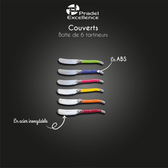 LES COLORES - SET 6 TARTINEURS PANACHES BOITE COULEUR