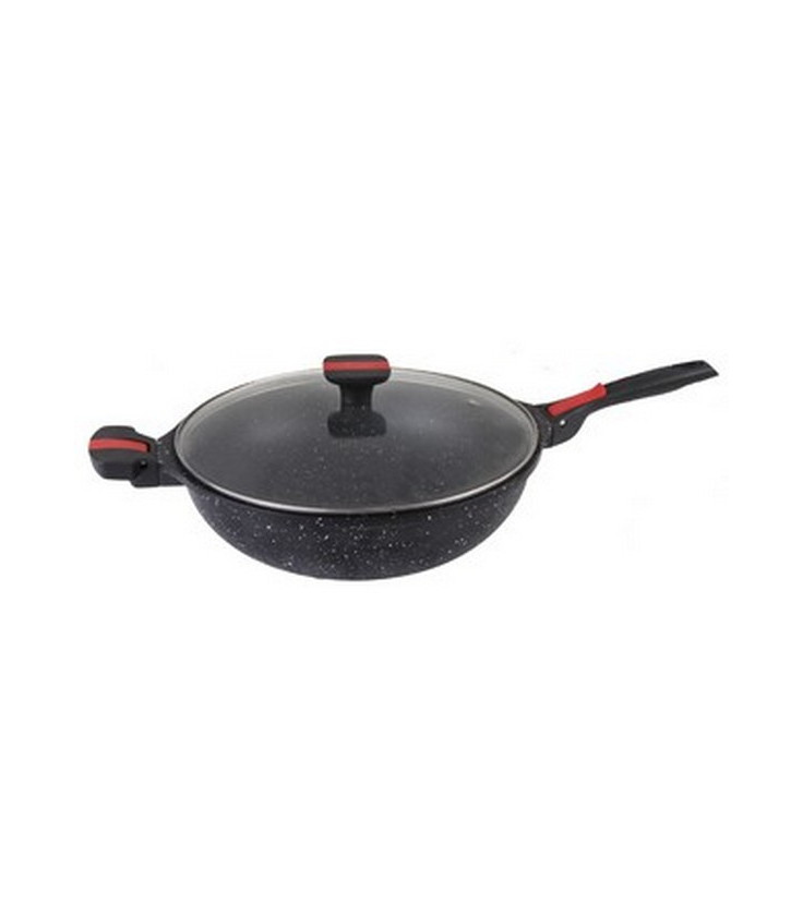 WOK FAÇON PIERRE Ø  32 cm HAUTEUR 10 cm VOLNA MANCHE ET POIGNÉE AMOVIBLES