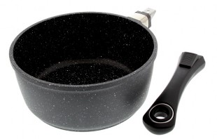 CASSEROLE FAÇON PIERRE Ø 20 cm HAUTEUR 8.9 cm -  MANCHE AMOVIBLE