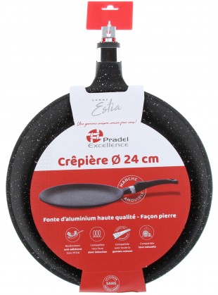 ESTIA POELE A CREPES 28 cm FAÇON PIERRE SANS MANCHE A SUSPENDRE