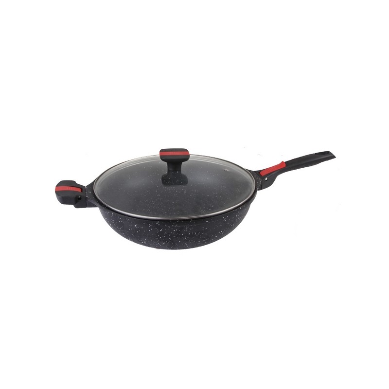 WOK 32 cm VOLNA FAÇON PIERRE MANCHE AMOVIBLE